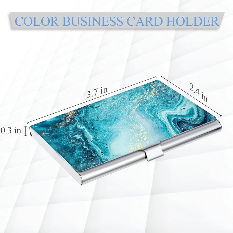 Xavier 2 Pack Business Card Holder，Color Printing Men's and Women's Business Card Case，Ultra-thin Metal Business Card Organizer，Carry-on Pocket Wallet Business Card Holder - Image 2